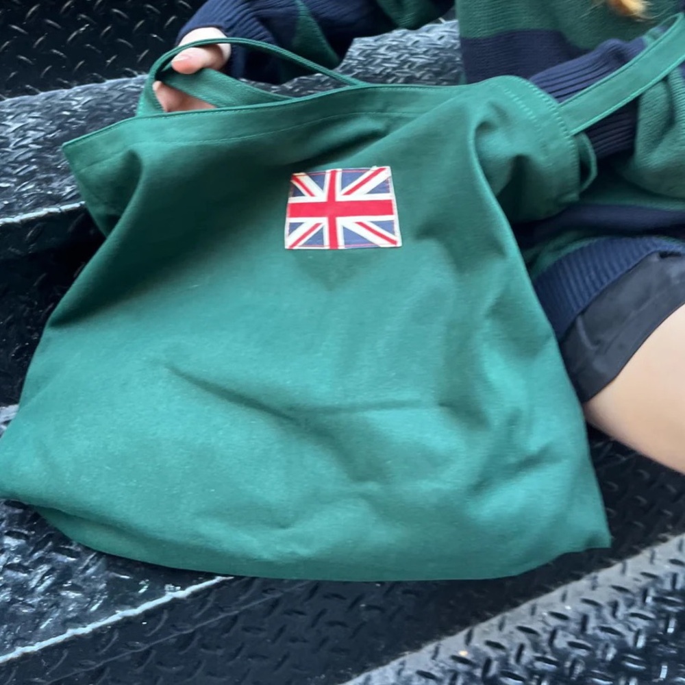 Brandy Melville green Union tote bag UK